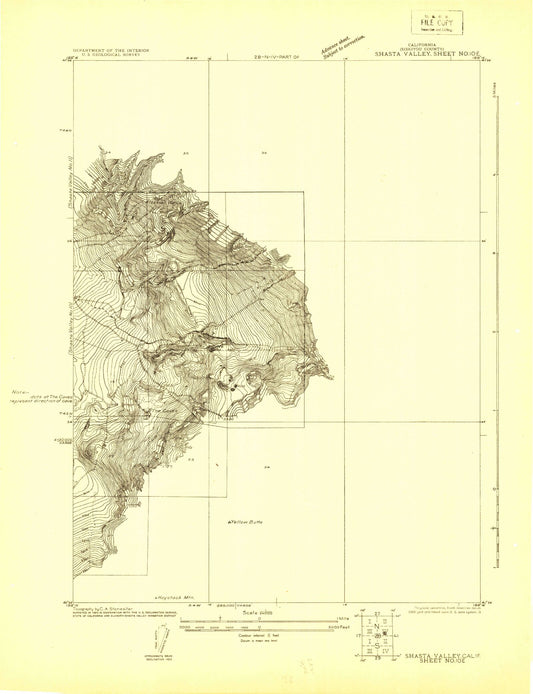 Classic USGS Shasta Valley Sheet No 10 E California 7.5'x7.5' Topo Map Image