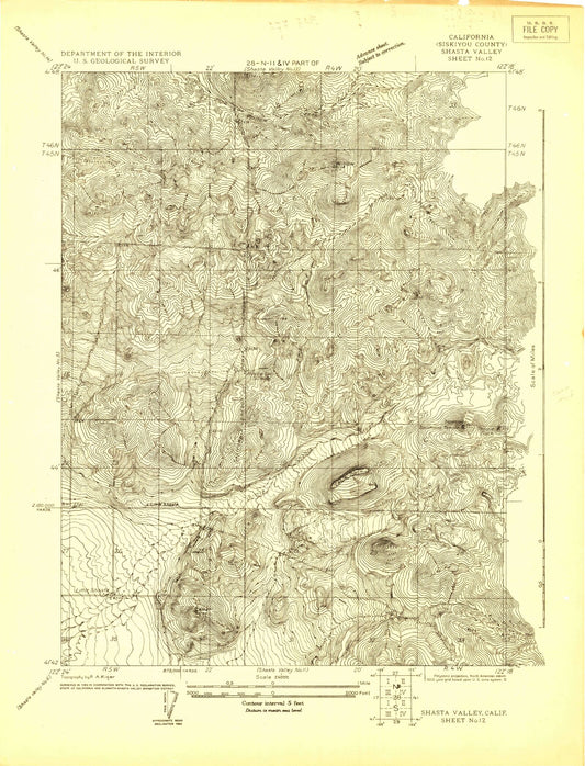 Classic USGS Shasta Valley Sheet No 12 California 7.5'x7.5' Topo Map Image