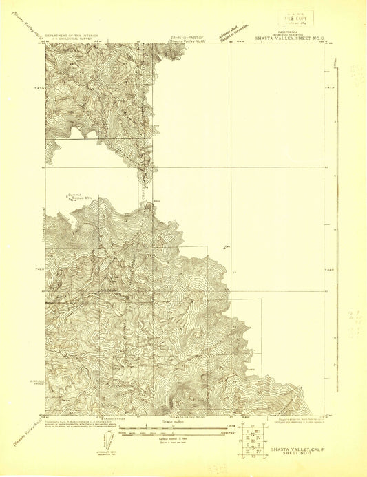 Classic USGS Shasta Valley Sheet No 13 California 7.5'x7.5' Topo Map Image