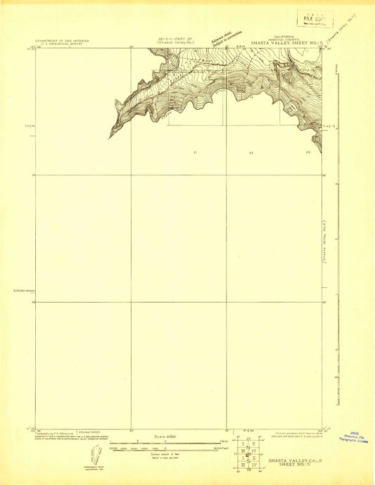 Classic USGS Shasta Valley Sheet No 1 S California 7.5'x7.5' Topo Map Image