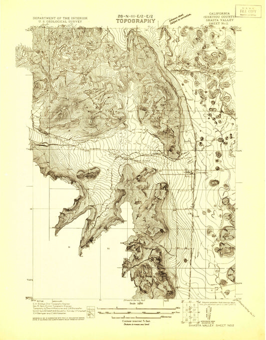 Classic USGS Shasta Valley Sheet No 2 California 7.5'x7.5' Topo Map Image