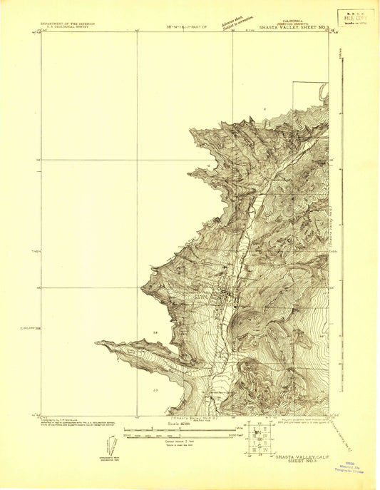 Classic USGS Shasta Valley Sheet No 3 California 7.5'x7.5' Topo Map Image