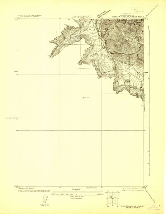 Classic USGS Shasta Valley Sheet No 3 S California 7.5'x7.5' Topo Map Image