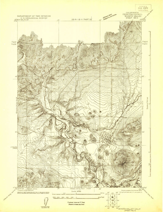 Classic USGS Shasta Valley Sheet No 4 California 7.5'x7.5' Topo Map Image