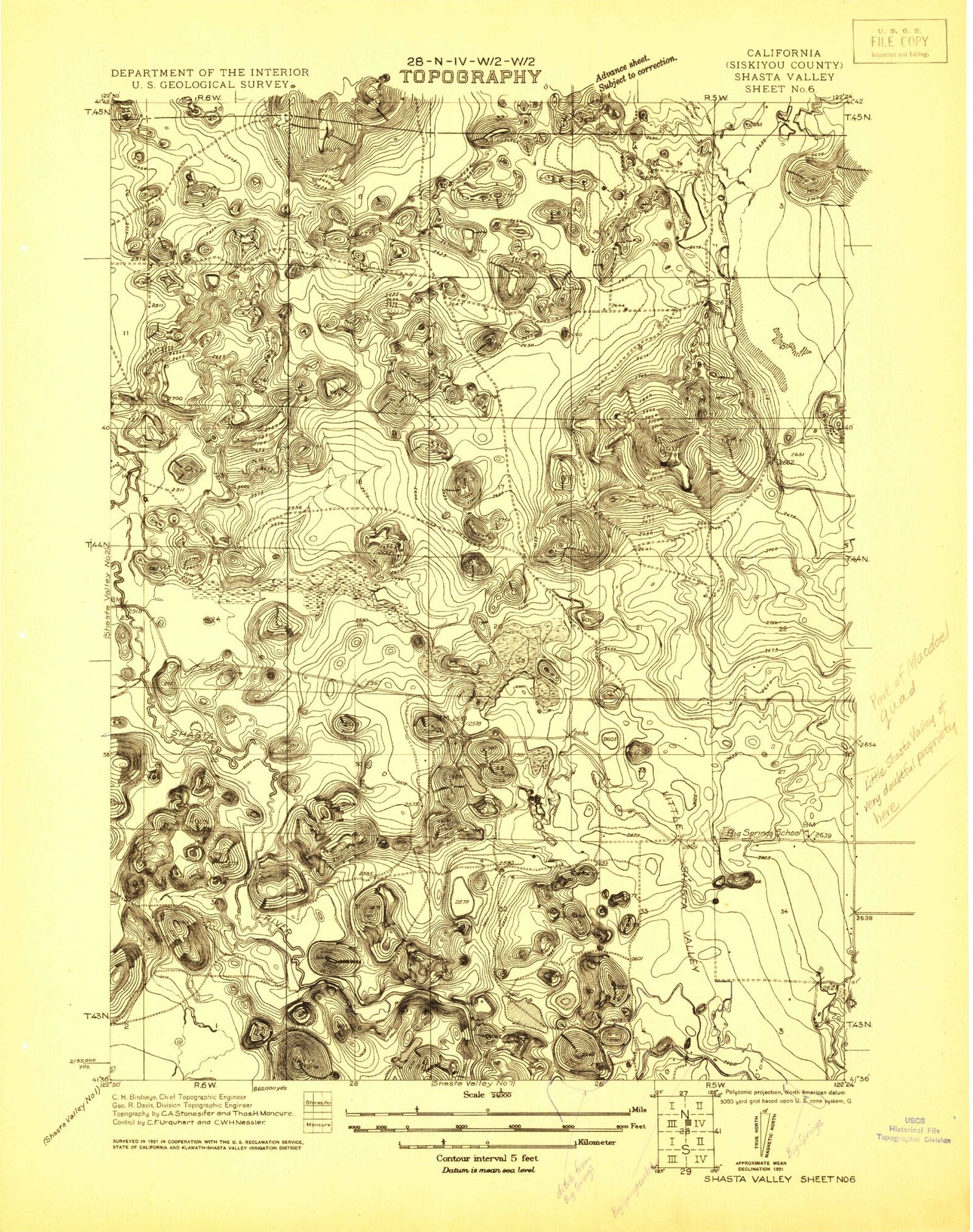 Classic USGS Shasta Valley Sheet No 6 California 7.5'x7.5' Topo Map Image