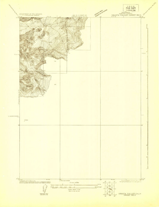 Classic USGS Shasta Valley Sheet No 9 California 7.5'x7.5' Topo Map Image