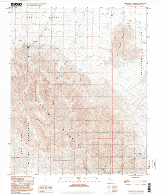 Classic USGS Sheep Creek Spring California 7.5'x7.5' Topo Map Image
