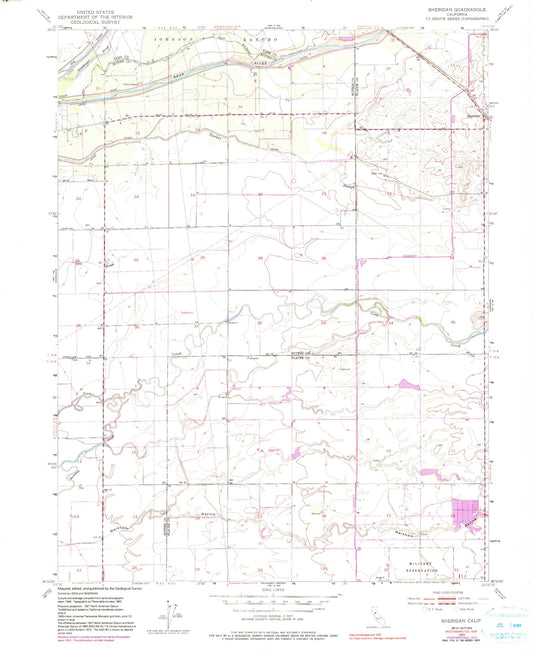 Classic USGS Sheridan California 7.5'x7.5' Topo Map Image