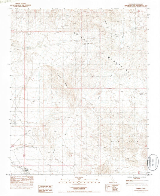 Classic USGS Siberia California 7.5'x7.5' Topo Map Image