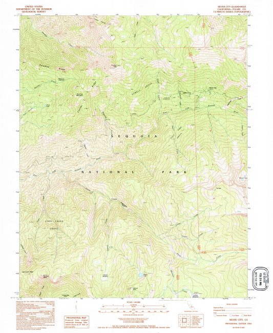 Classic USGS Silver City California 7.5'x7.5' Topo Map Image