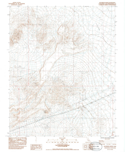 Classic USGS Solomons Knob California 7.5'x7.5' Topo Map Image