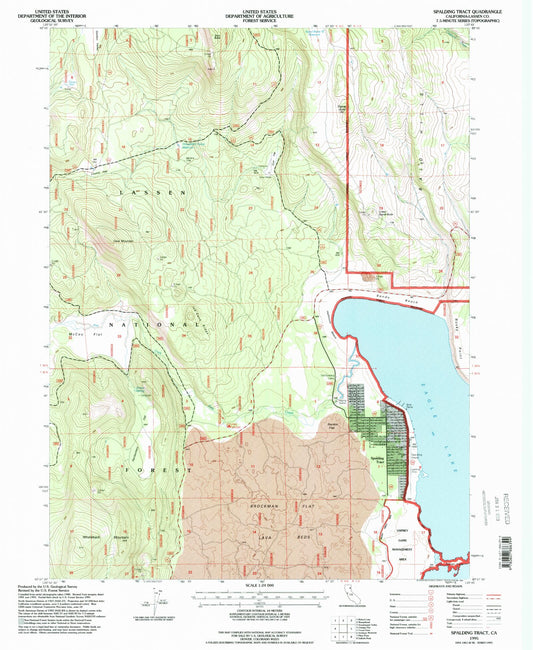 Classic USGS Spalding Tract California 7.5'x7.5' Topo Map Image