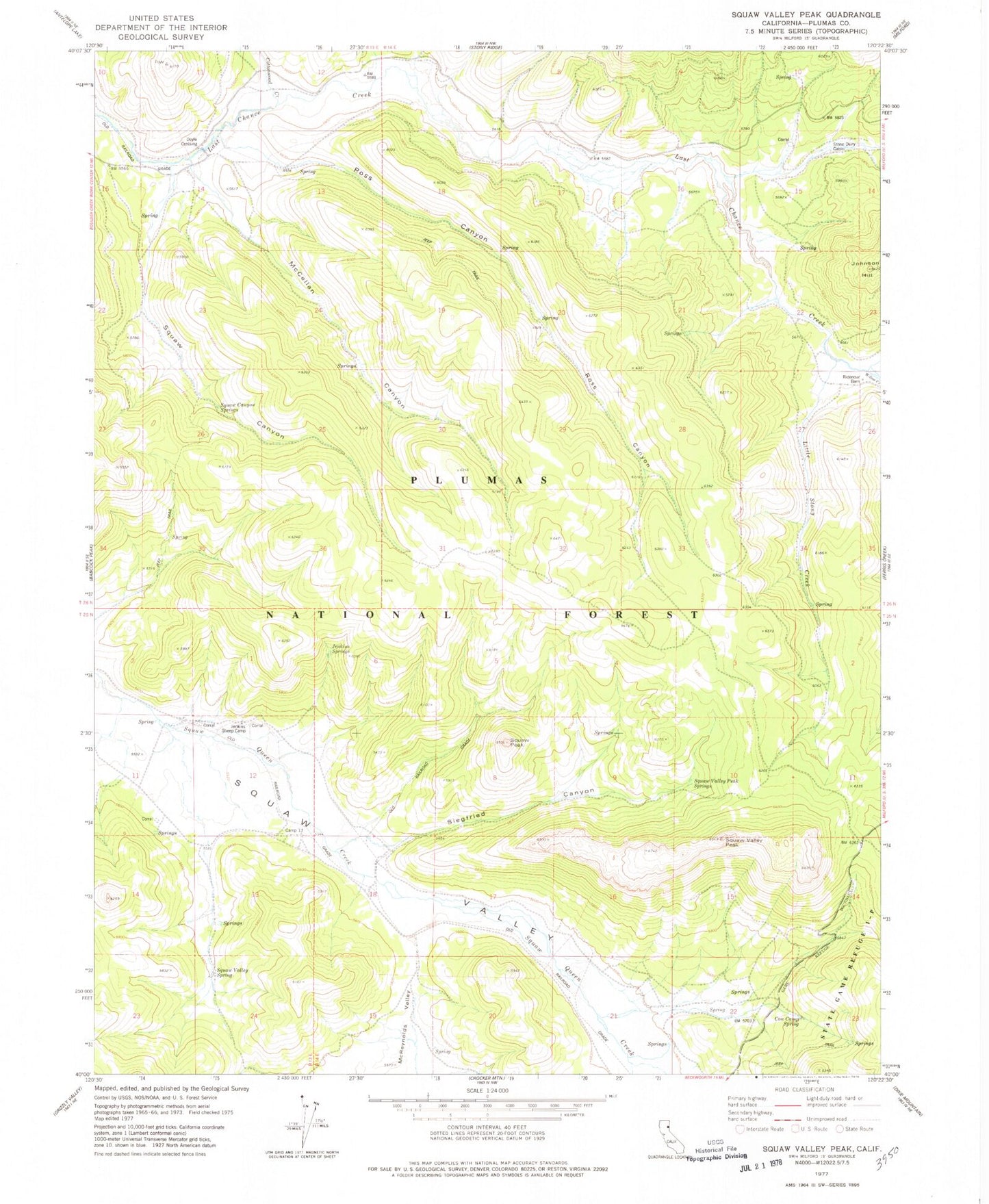 Classic USGS Ross Canyon California 7.5'x7.5' Topo Map Image