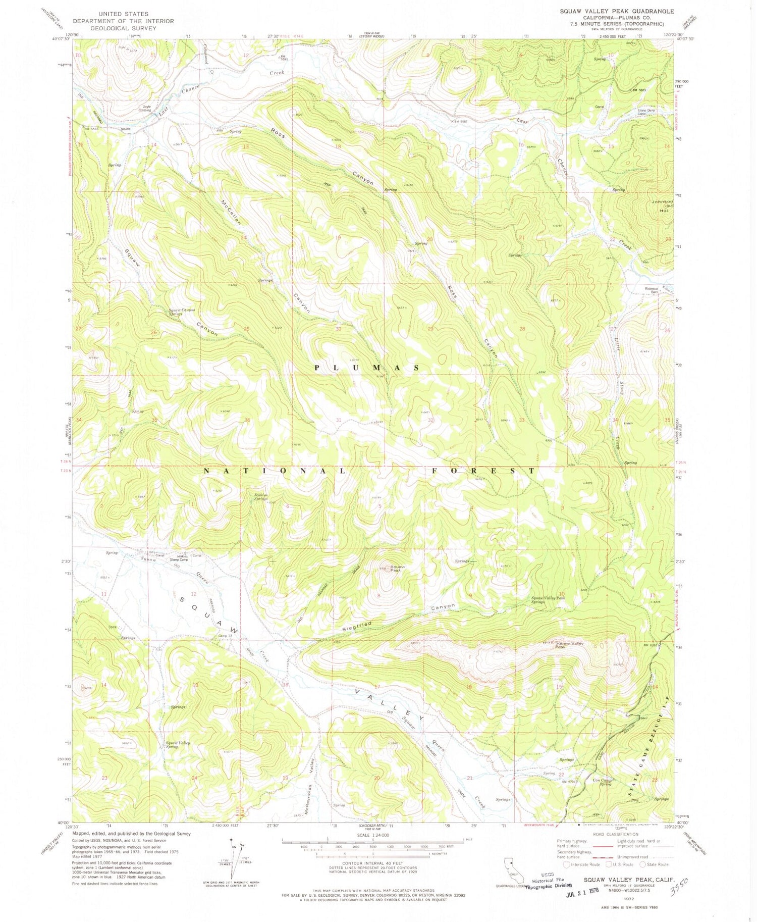 Classic USGS Ross Canyon California 7.5'x7.5' Topo Map Image