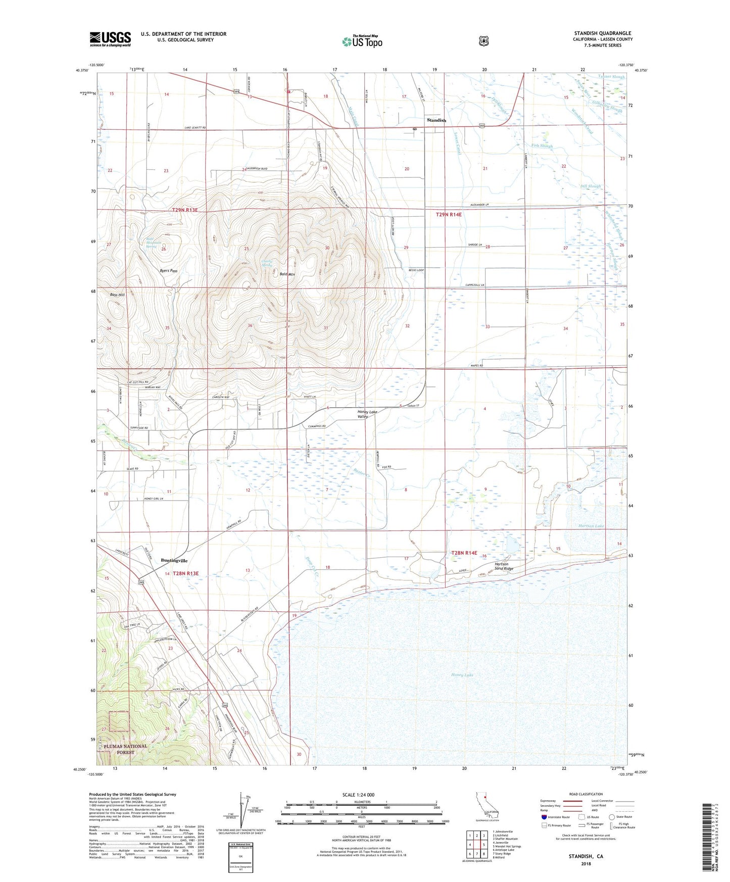 Standish California US Topo Map Image