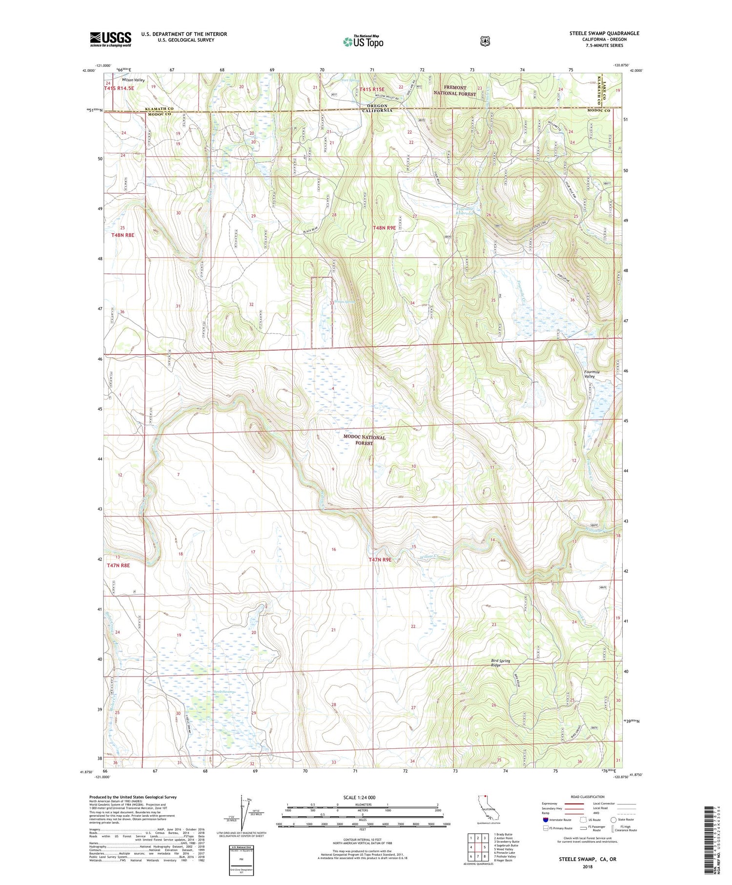 Steele Swamp California US Topo Map Image