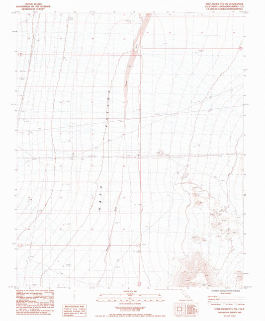 Classic USGS Stepladder Mountains NW California 7.5'x7.5' Topo Map Image