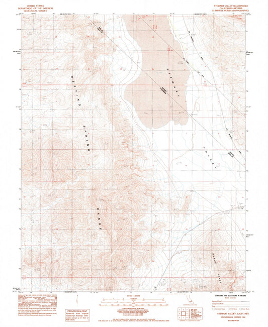 Classic USGS Stewart Valley California 7.5'x7.5' Topo Map Image
