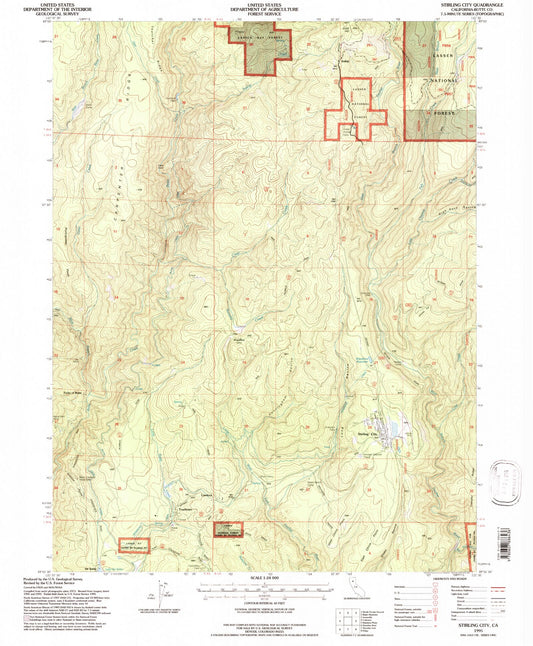 Classic USGS Stirling City California 7.5'x7.5' Topo Map Image