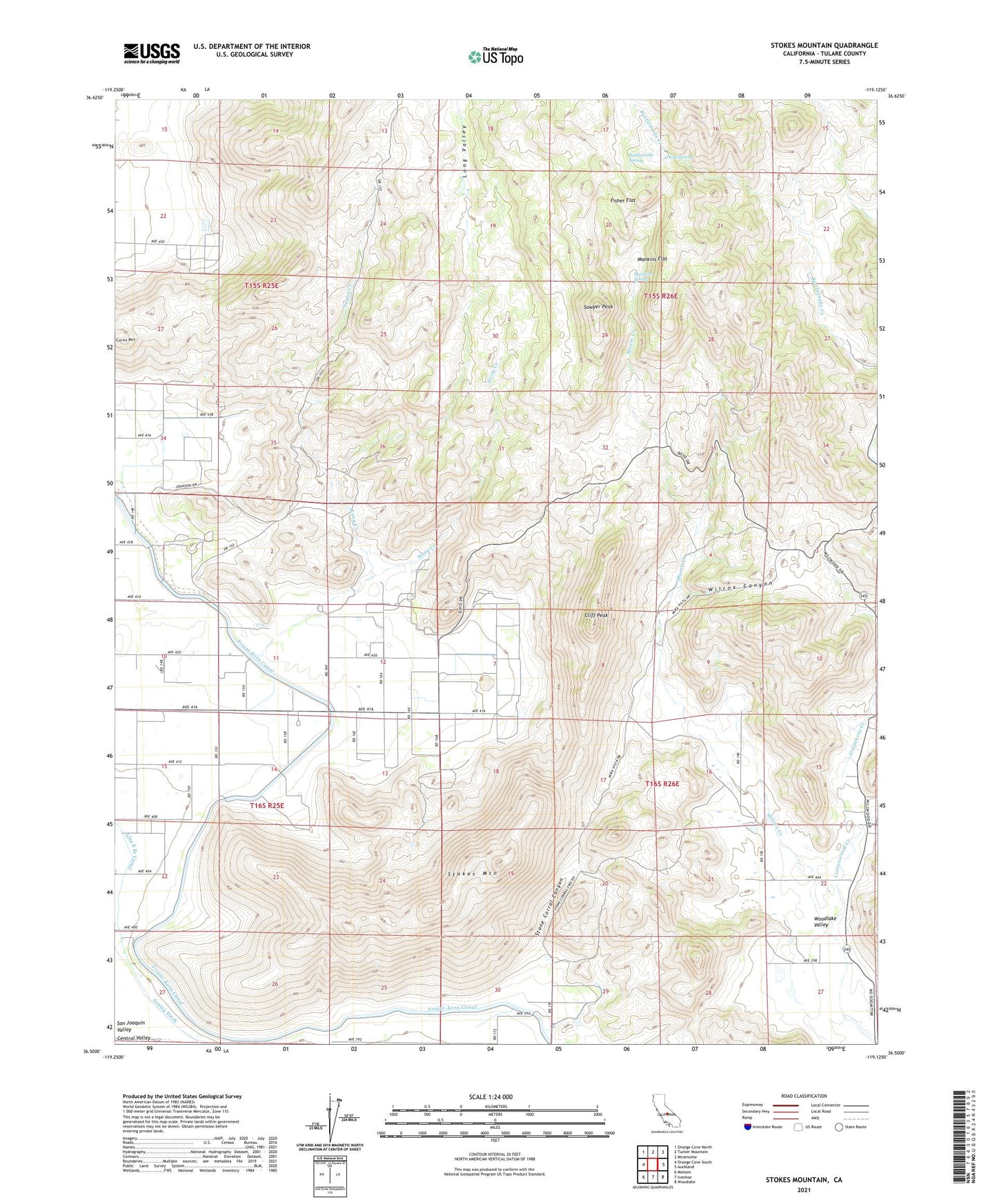 Stokes Mountain California US Topo Map Image