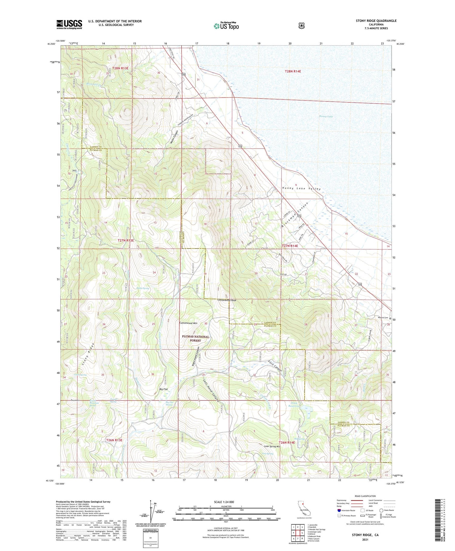 Stony Ridge California US Topo Map Image