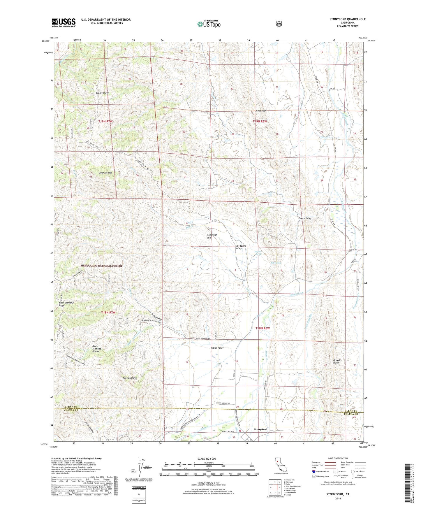 Stonyford California US Topo Map Image