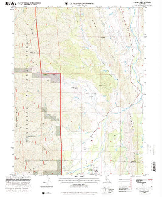 Classic USGS Stonyford California 7.5'x7.5' Topo Map Image
