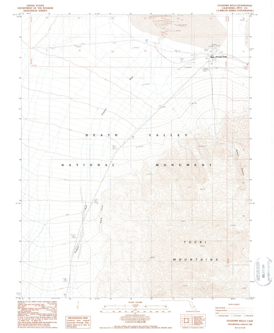 Classic USGS Stovepipe Wells California 7.5'x7.5' Topo Map Image