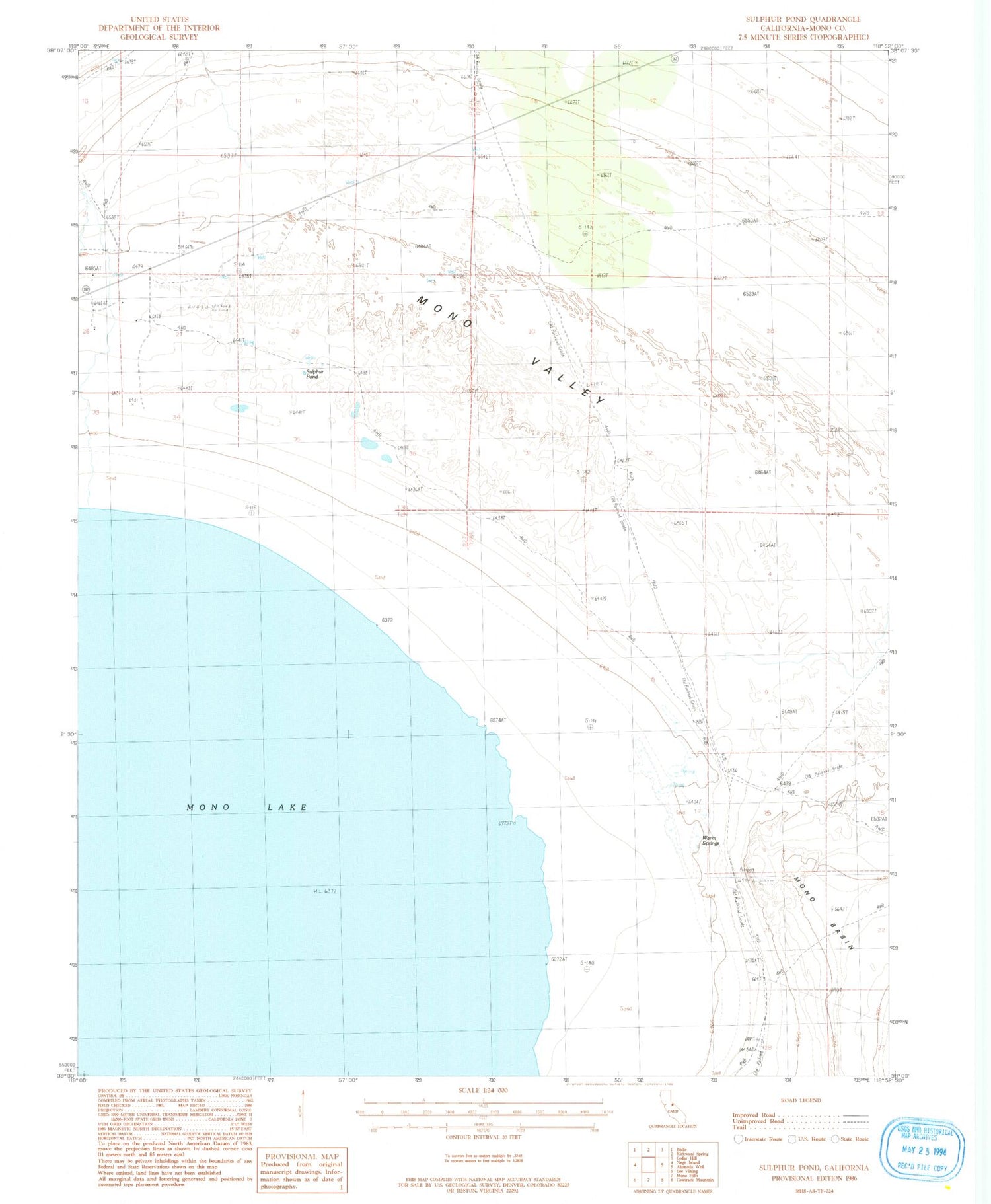 Classic USGS Sulphur Pond California 7.5'x7.5' Topo Map Image