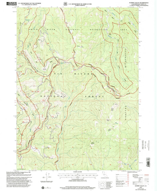 Classic USGS Summit Valley California 7.5'x7.5' Topo Map Image