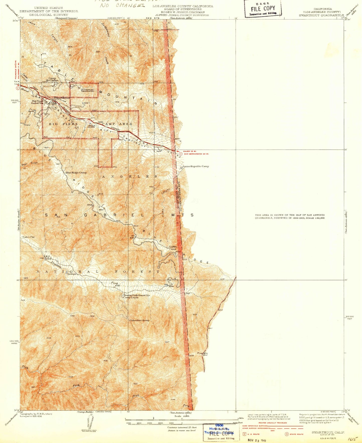 USGS Classic Swarthout California 7.5'x7.5' Topo Map Image