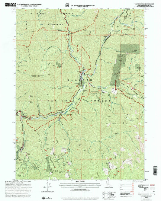 Classic USGS Tanners Peak California 7.5'x7.5' Topo Map Image