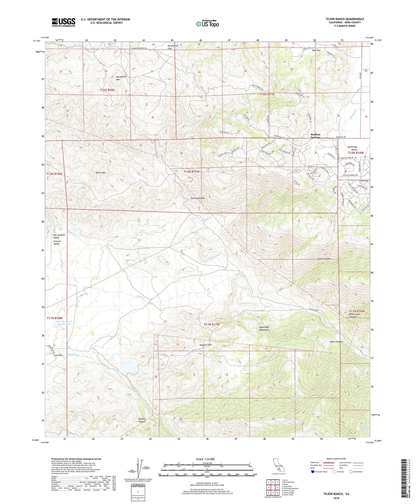 Tejon Ranch California US Topo Map Image