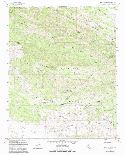 Classic USGS The Dark Hole California 7.5'x7.5' Topo Map Image