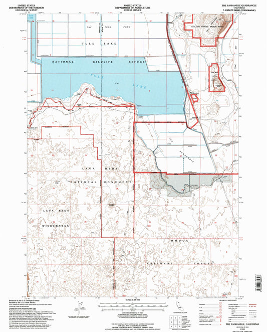 Classic USGS The Panhandle California 7.5'x7.5' Topo Map Image