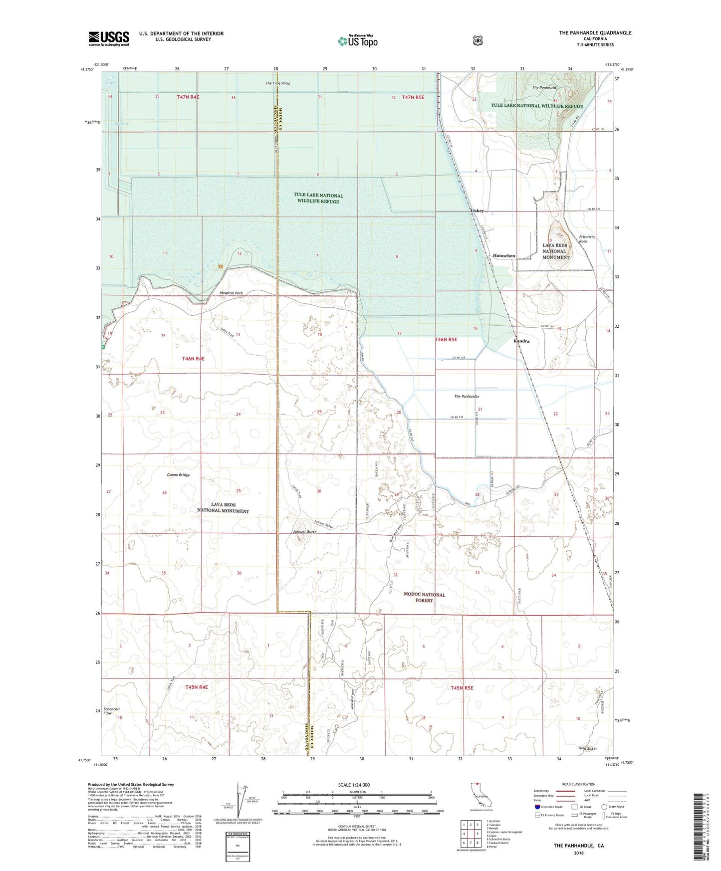 The Panhandle California US Topo Map Image