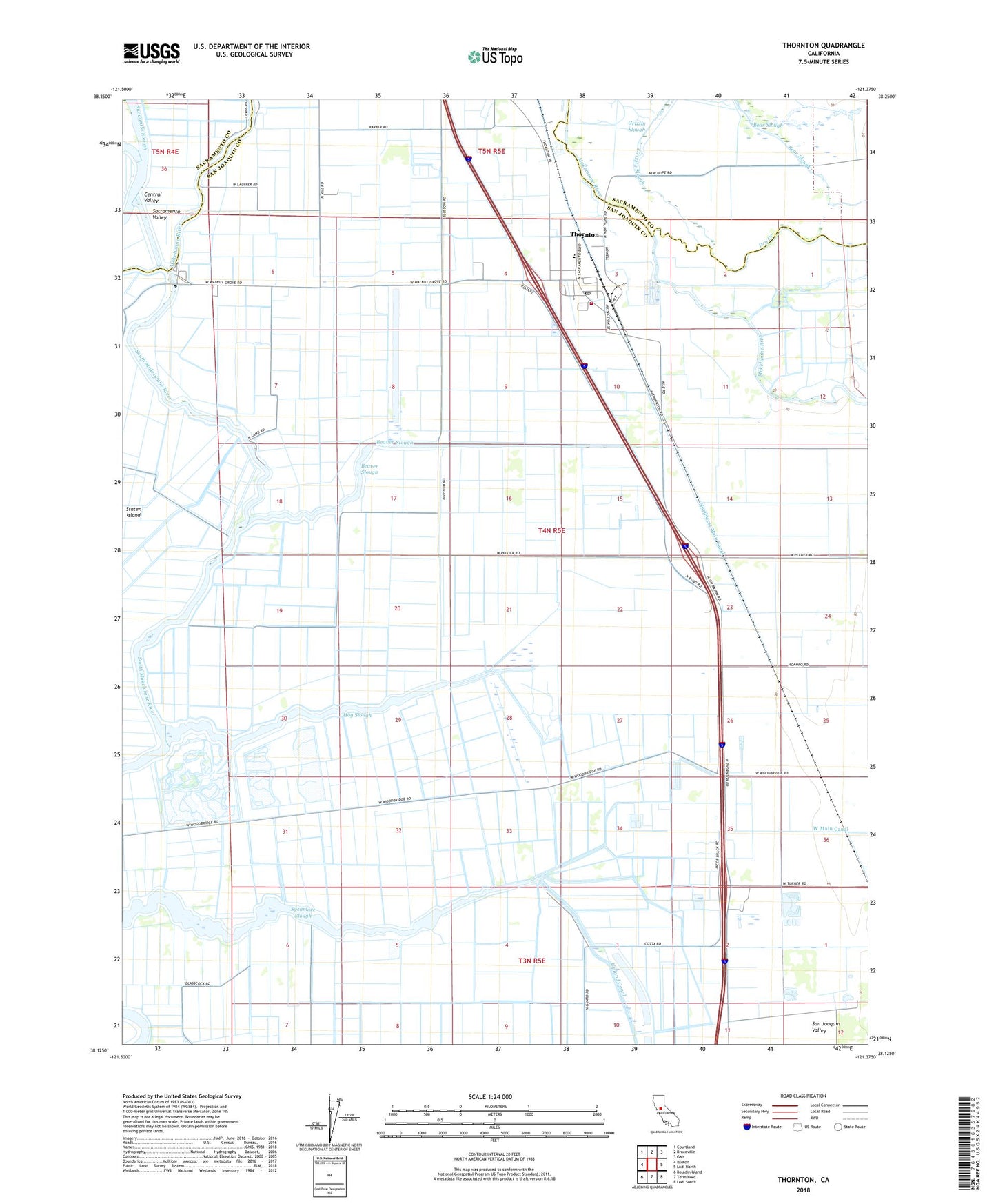 Thornton California US Topo Map Image
