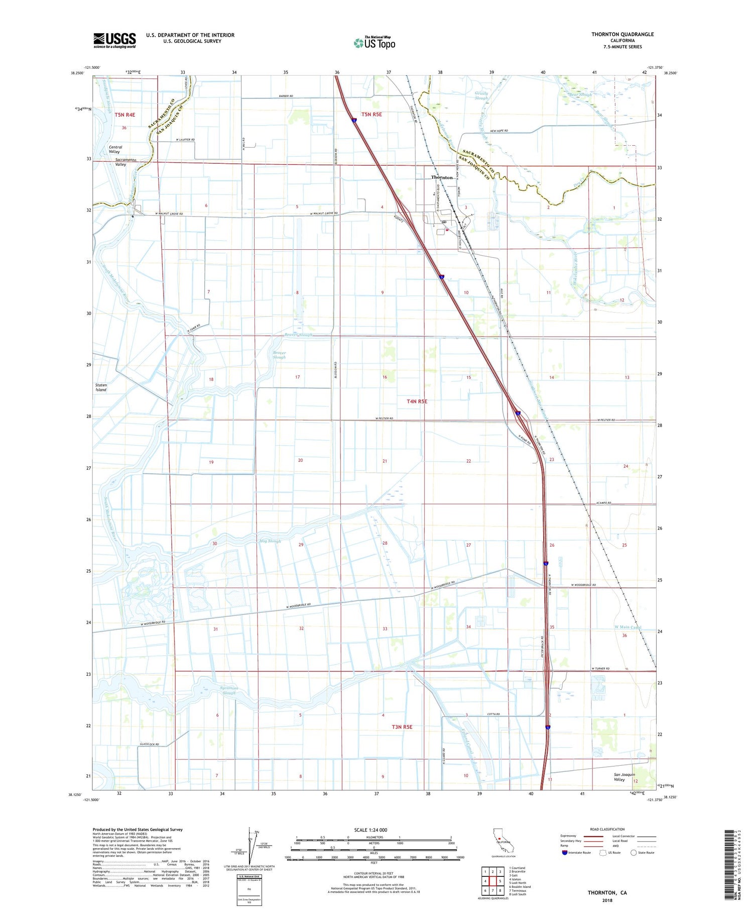 Thornton California US Topo Map Image