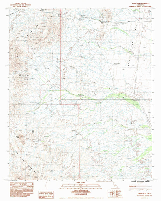 Classic USGS Thumb Peak California 7.5'x7.5' Topo Map Image