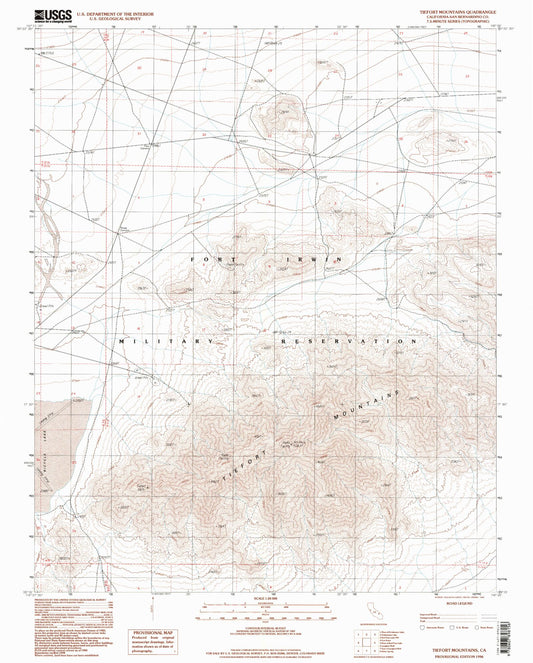Classic USGS Tiefort Mountains California 7.5'x7.5' Topo Map Image