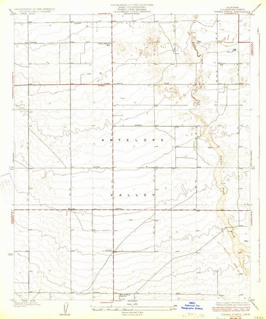 Classic USGS Tierra Bonita California 7.5'x7.5' Topo Map Image