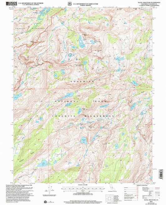 Classic USGS Tiltill Mountain California 7.5'x7.5' Topo Map Image