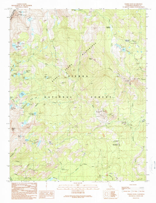 USGS Classic Timber Knob California 7.5'x7.5' Topo Map Image