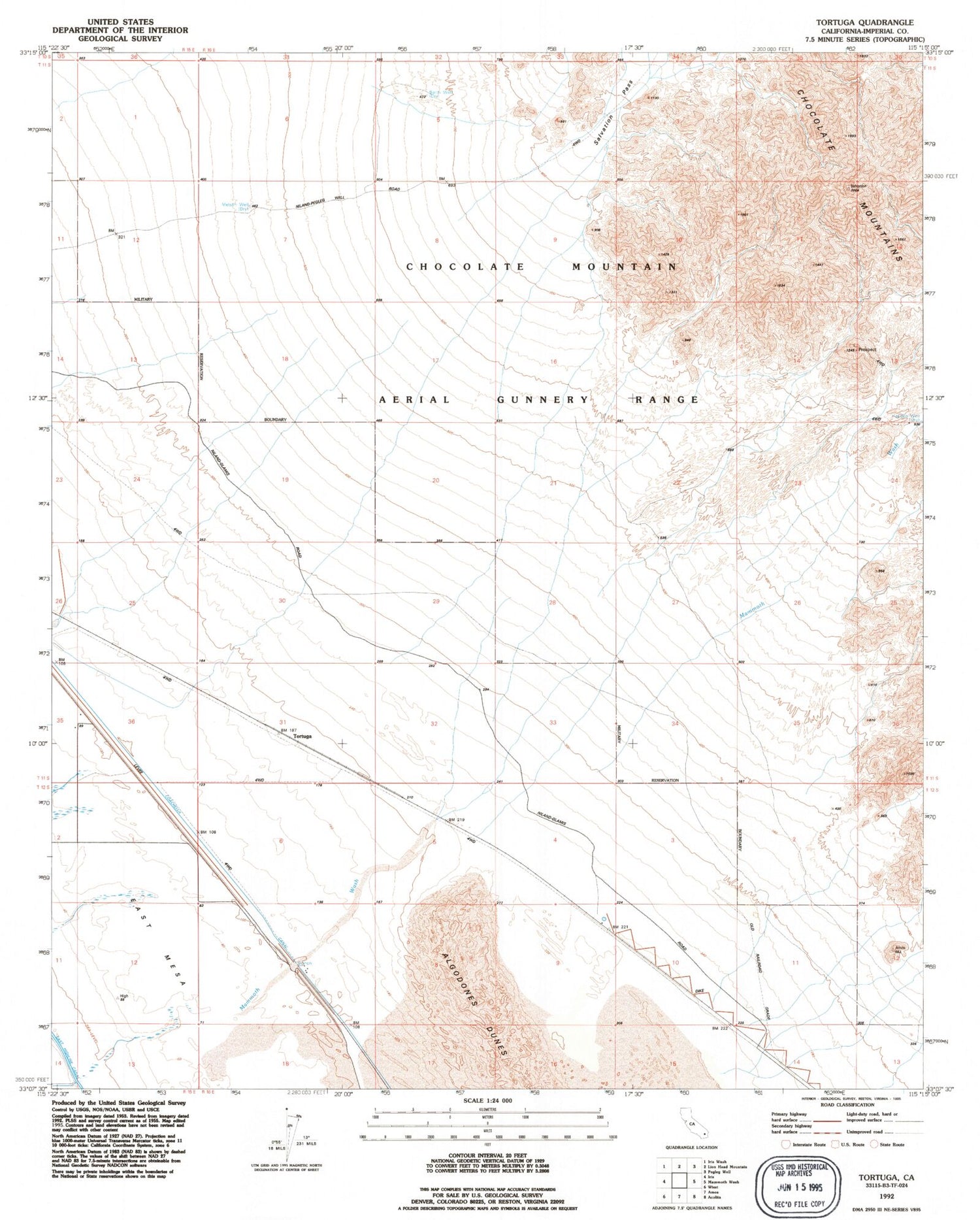 Classic USGS Tortuga California 7.5'x7.5' Topo Map Image