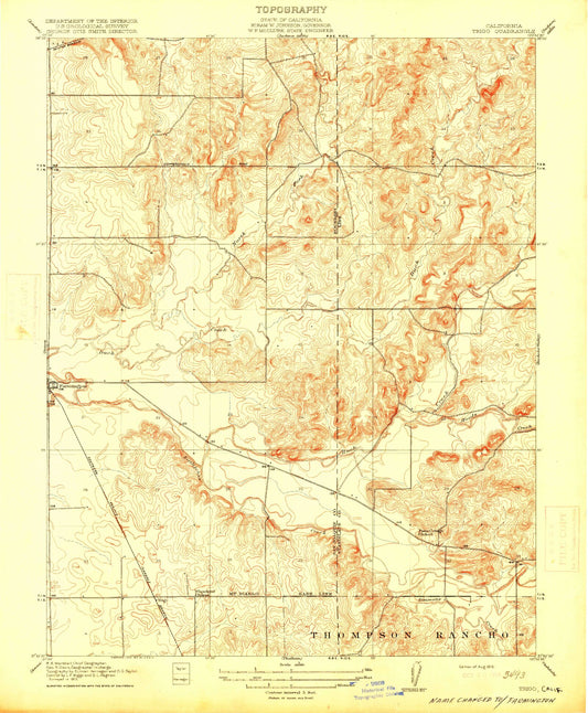 Classic USGS Farmington California 7.5'x7.5' Topo Map Image
