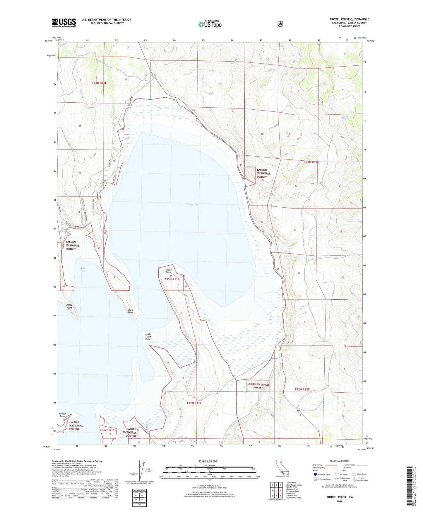 Troxel Point California US Topo Map Image