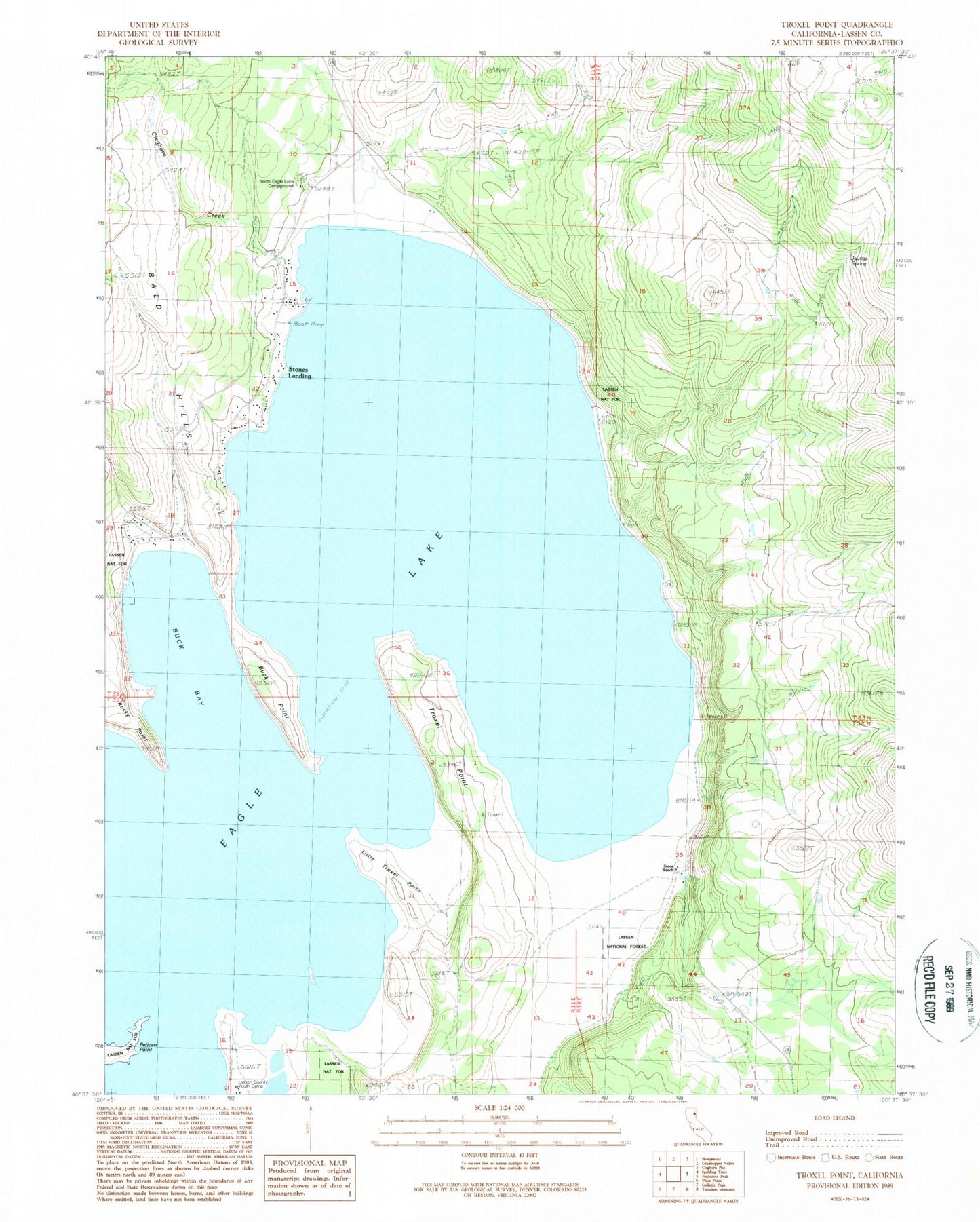 Classic USGS Troxel Point California 7.5'x7.5' Topo Map Image