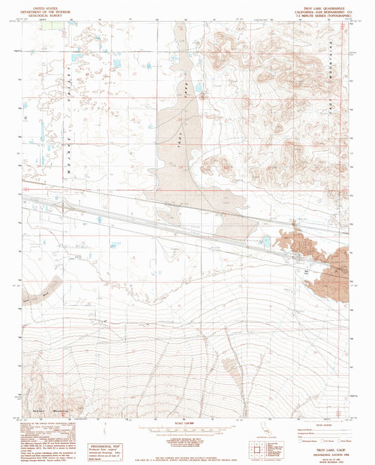 Classic USGS Troy Lake California 7.5'x7.5' Topo Map Image