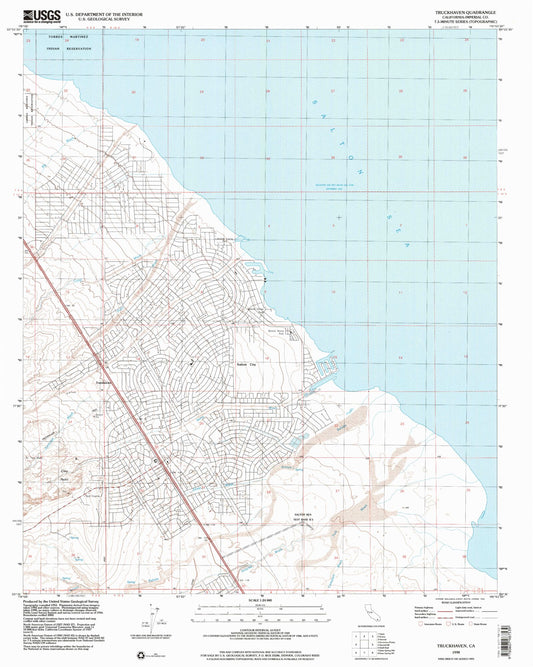 Classic USGS Truckhaven California 7.5'x7.5' Topo Map Image
