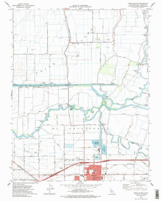 Classic USGS Union Island California 7.5'x7.5' Topo Map Image